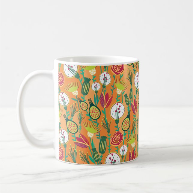 Mug Coloré floral continu motif (Gauche)
