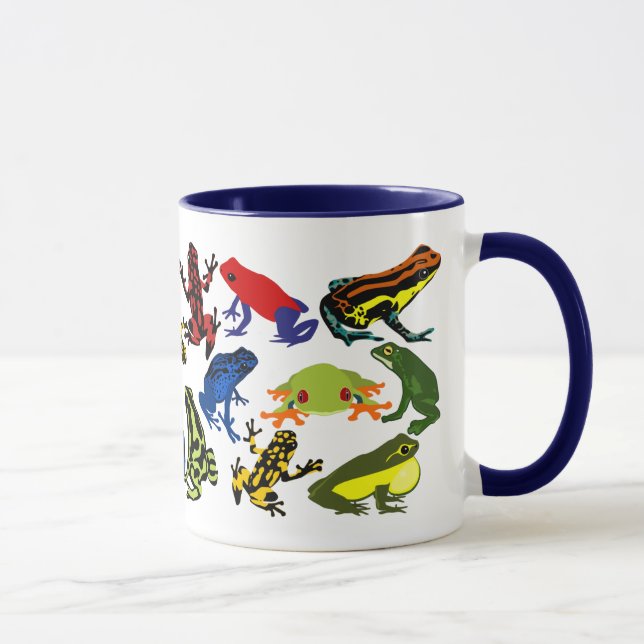Mug Coloré, grenouilles de dard de poison d'amusement, (Droite)