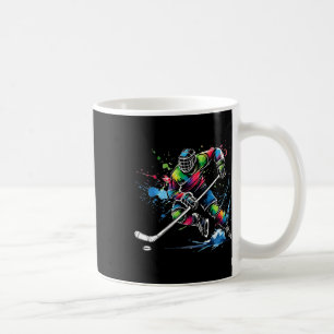 Mug Coloré Ice Hockey Fan Player Tie Dye Color Éclabou