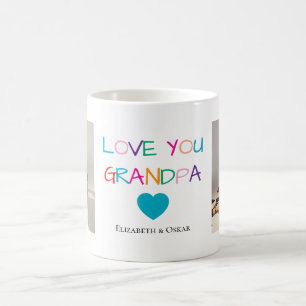 Mug Coloré "Love You Grandpa" Texte et photo personnal