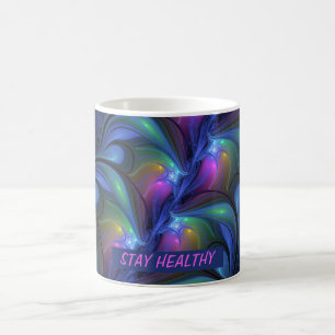 Mug Coloré Lumineux Abstrait Bleu rose Vert Fractal