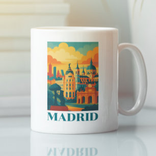 Mug Coloré Madrid Espagne Vintage voyage