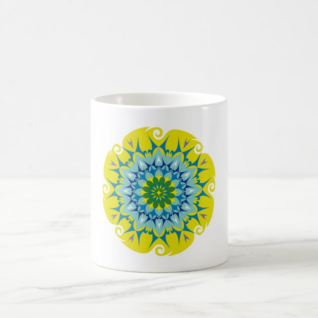 Mug Coloré Mandala Energy Wheel Harmony Vert (Centre)
