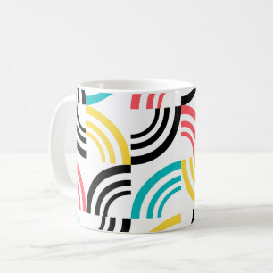 Mug Coloré, moderne, amusant, joyeux graphisme géométr