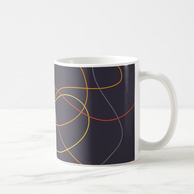 Mug Coloré, moderne, simple, tendance, courbes lignes  (Droite)