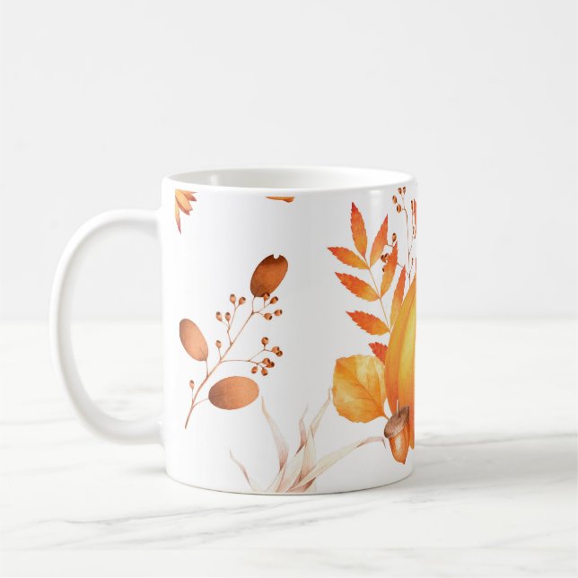 Mug Coloré Octobre Citrouille Automne Motif (Gauche)