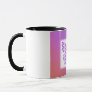 Mug Coloré Peach rose violet orné de papillon géométri