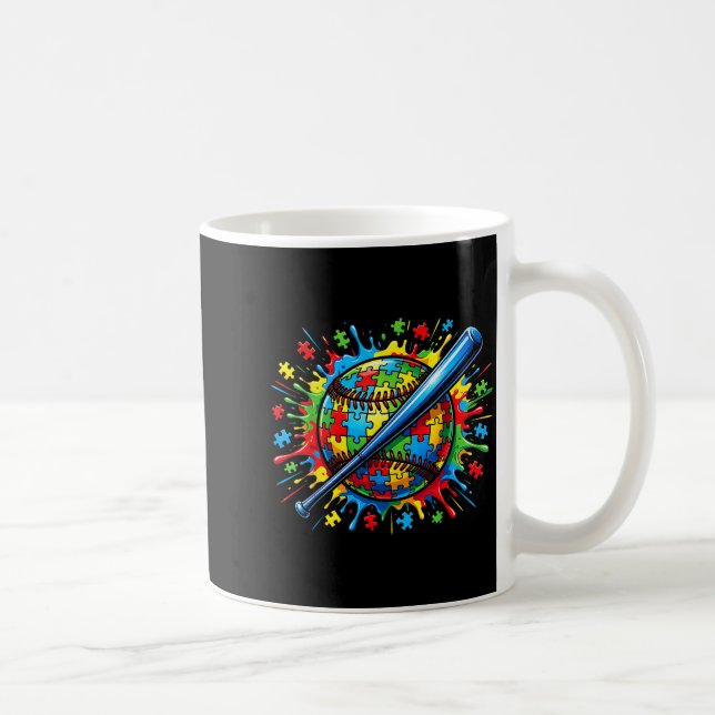 Mug Coloré Softball Autisme Sensibilisation Autistique (Droite)