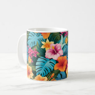Mug Coloré Tropical Foliage Motif