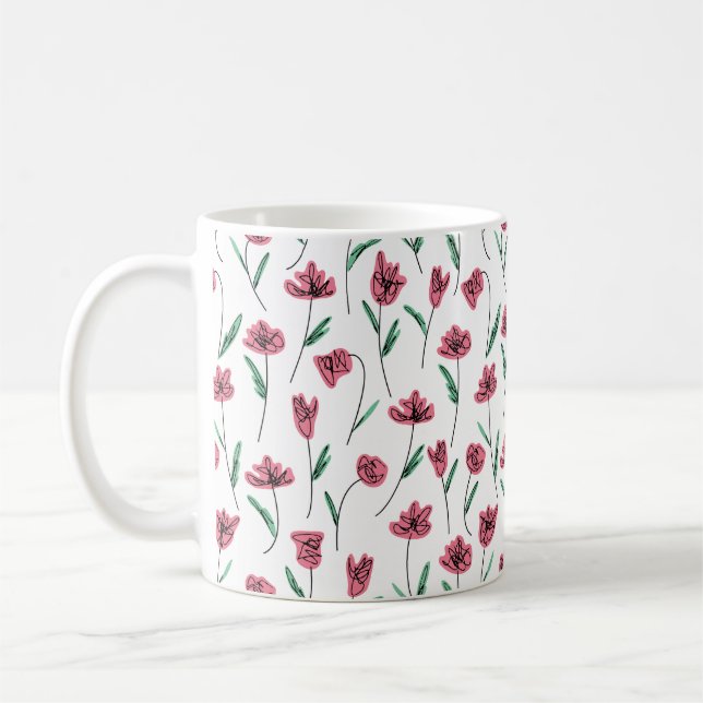 Mug Coloré Whimsical Scribbly Floral (Gauche)