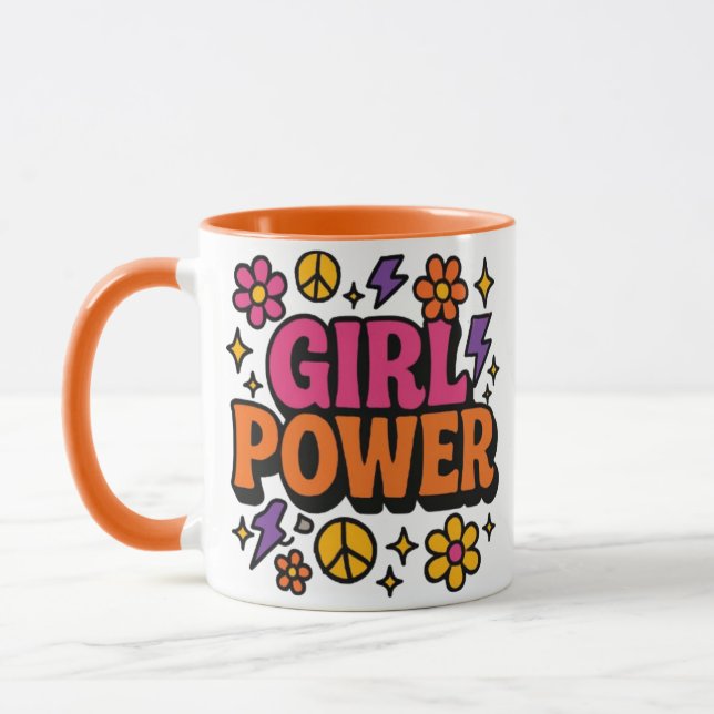 Mug Colorée Retro Girl Power (Gauche)