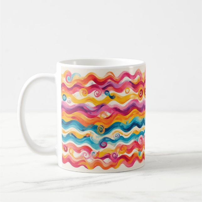 Mug Colorful Abstract Wave (Gauche)