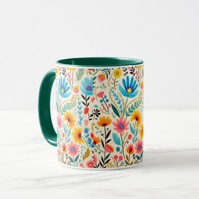Mug Colorful Blooming Wildflower Yellow Interior Combo (Devant gauche)
