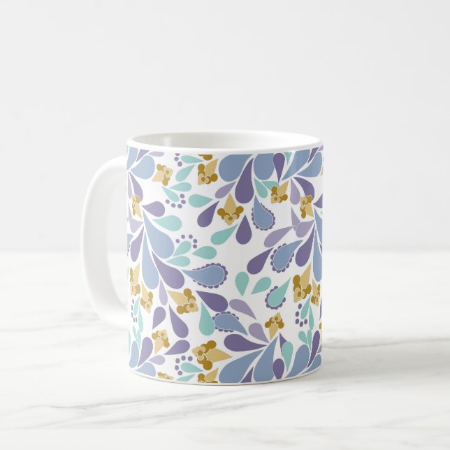 Mug Colorful bouquets of retro flowers on white  (Devant gauche)