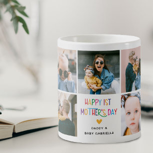 Mug Colorful Cute First Mother's Day Photo Collage