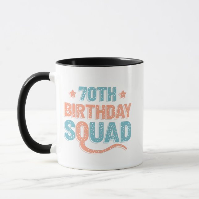 Mug Colorful Distressed 70e anniversaire (Gauche)