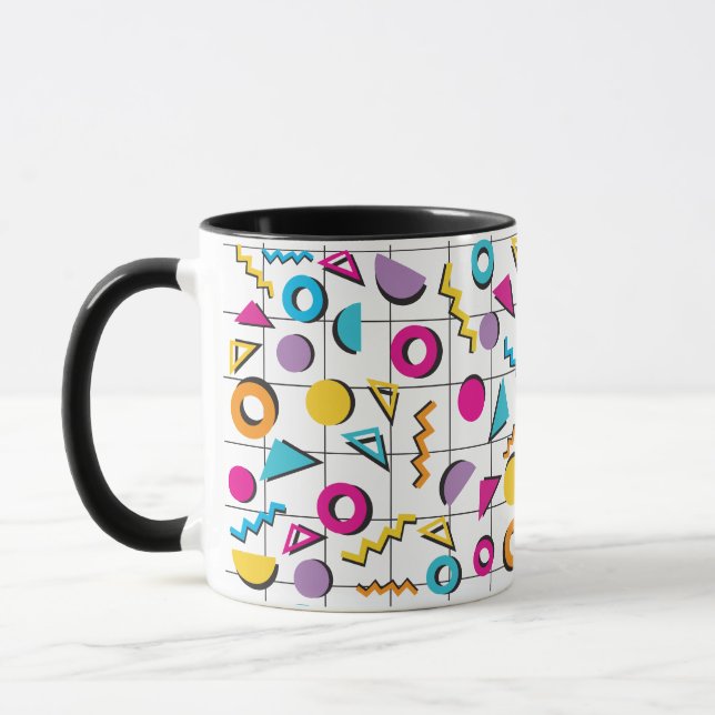Mug Colorful Eighties 80's Retro Motif géométrique (Gauche)