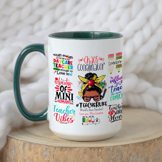 Mug Colorful Funny Meilleur Enseignant Appréciation (Créateur téléchargé)