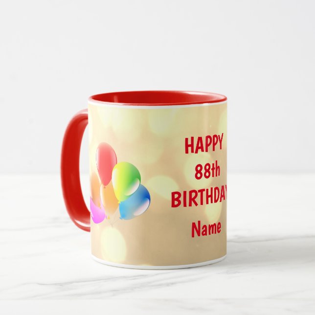Mug Colorful Happy 88th Birthday Personnalisé (Devant gauche)