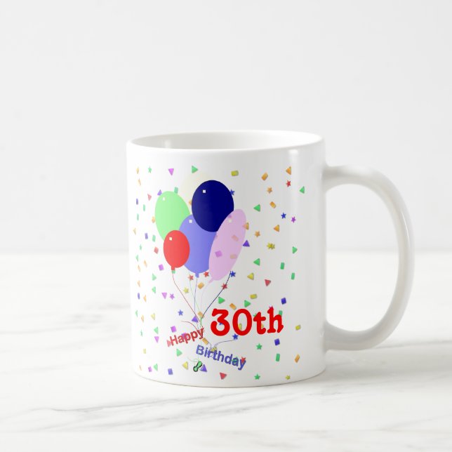 Mug Colorful Joyeux 30e Anniversaire Ballons (Droite)