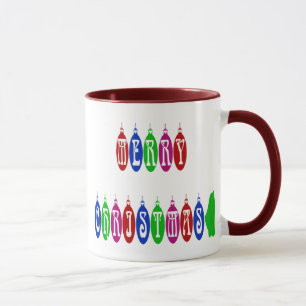 Mug Colorful Merry Christmas Ornament