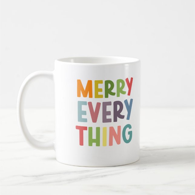 Mug Colorful Merry Everything Inclusive Holiday custom (Gauche)