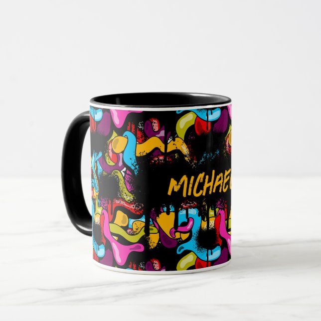 Mug Colorful Neon Graffiti Hip Hop Street Art (Devant gauche)