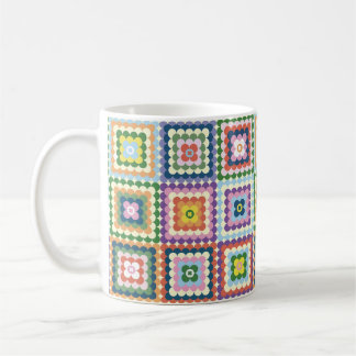 Mug Colorful Retro Mid-Century Mid-Mod Crochet Blossom