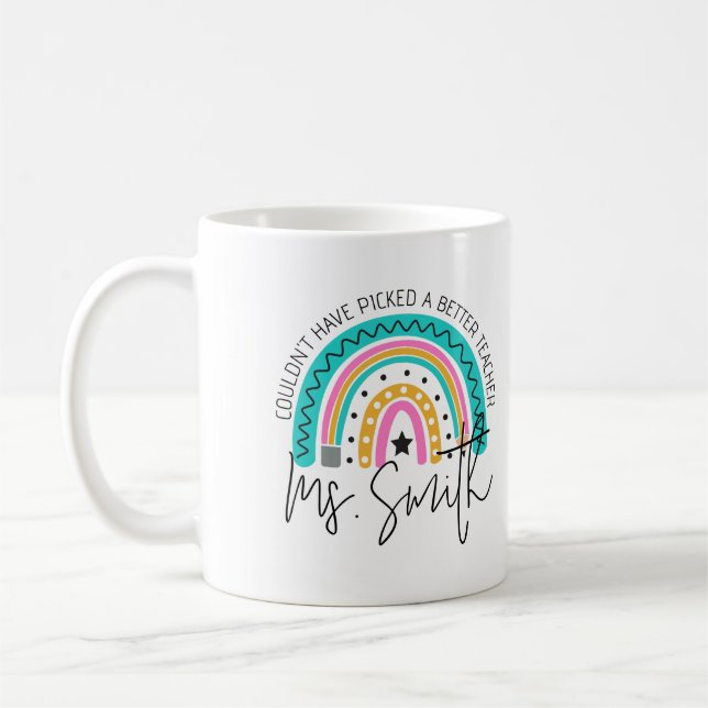 Mug Colorful School Rainbow Teacher Appreciation Gift (Gauche)