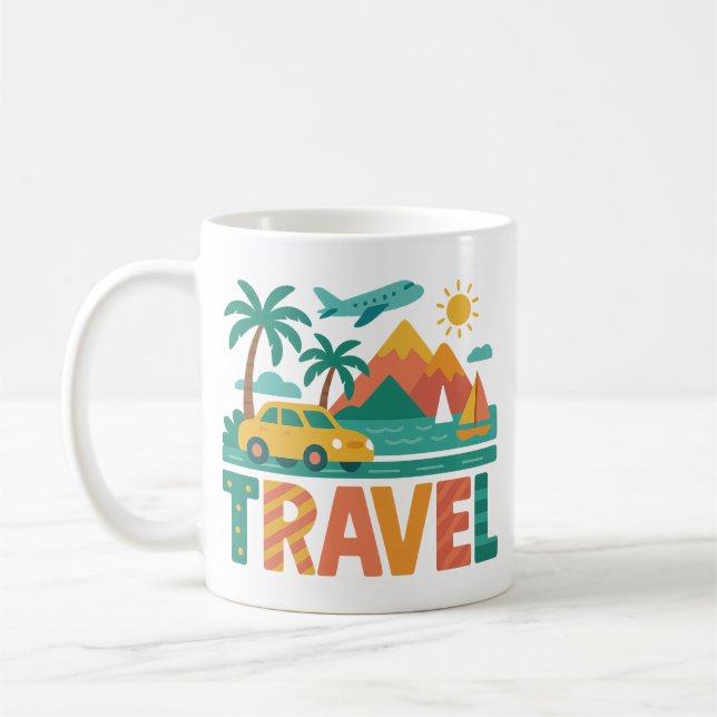 Mug Colorful Travel Vacation Adventure (Gauche)