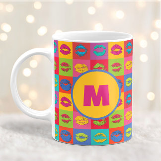 Mug Colorful XOXO Kissing Lips Personalized
