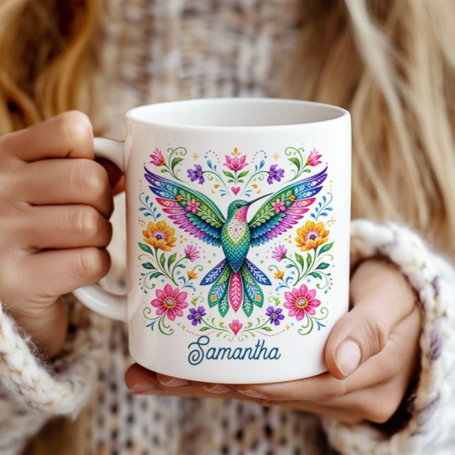 Mug Colorié Flok Art Colibri (Créateur téléchargé)
