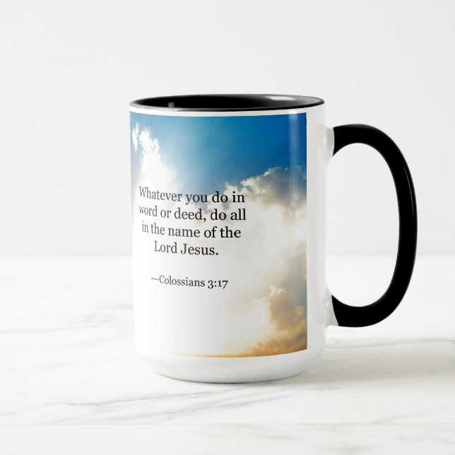 Mug Colossien 3:17, Écriture biblique chrétienne (Droite)