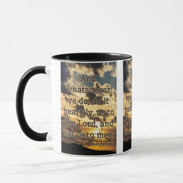 Mug Colossiens 3:23 KJV Bible Verse Pic Deux Tons (Gauche)
