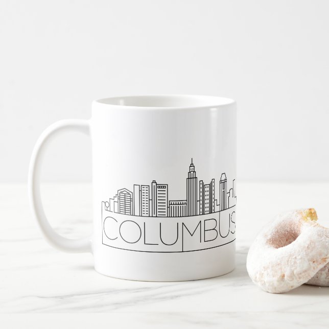 Mug Columbus, Ohio| City Stylisated City Skyline (Avec donut)