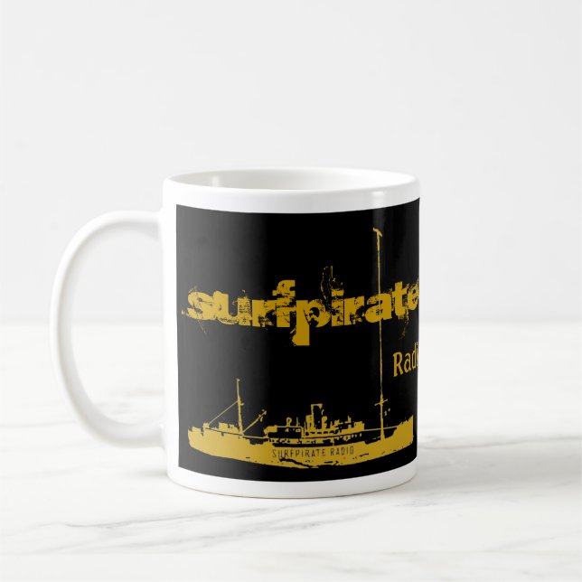 Mug COM de point de surfpirateRADIO (Gauche)