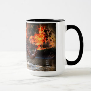 MUG COMBAT DE GUERRIÈRE DANS L'EAU
