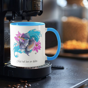 Mug Combat de poisson siamois Betta Vagues de Lotus Bl