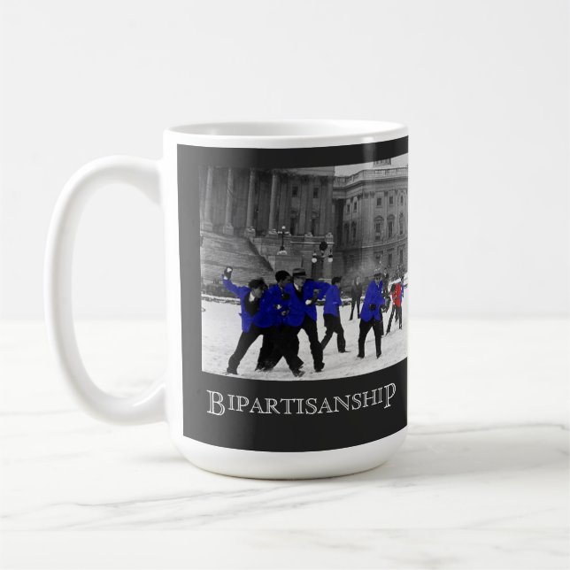 Mug Combat de snowball bipartisan (Gauche)