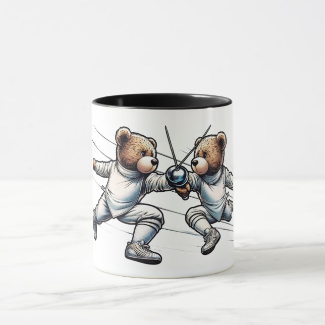 Mug Combat d'oursons escrimeurs aguerris au fleuret. (Centre)