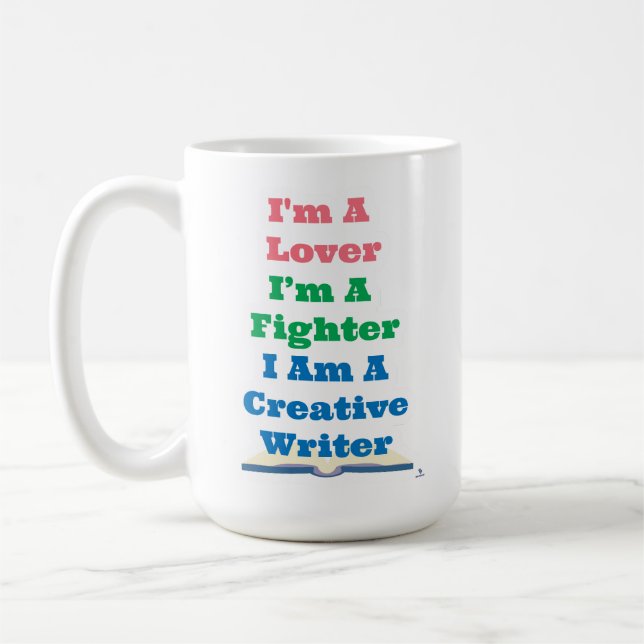 Mug Combattant Amoureux Écrivain Créatif Auteur Devise (Gauche)