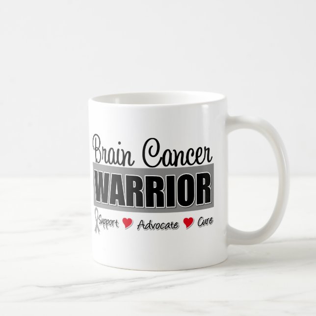 Mug Combattant de guerrier de cancer du cerveau (Droite)
