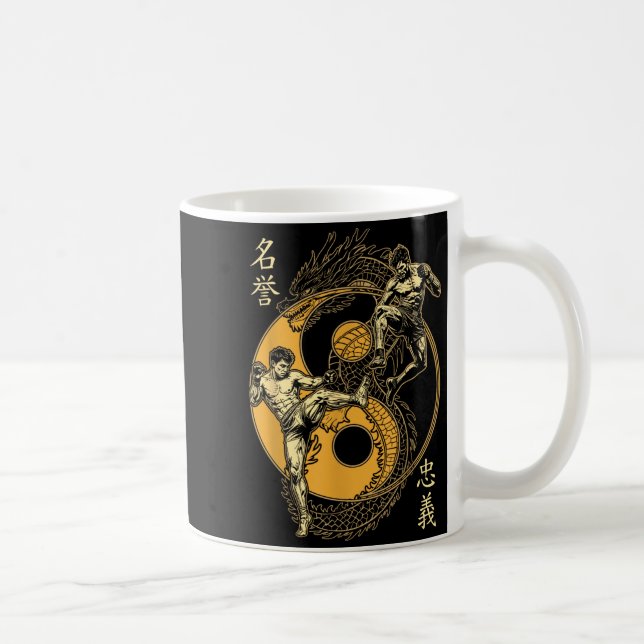 Mug Combattant MMA Dragon Yin Yang Coup de Genou Mixte (Droite)