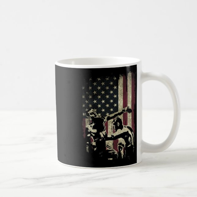 Mug Combattants de kickboxing sur drapeau américain pa (Droite)