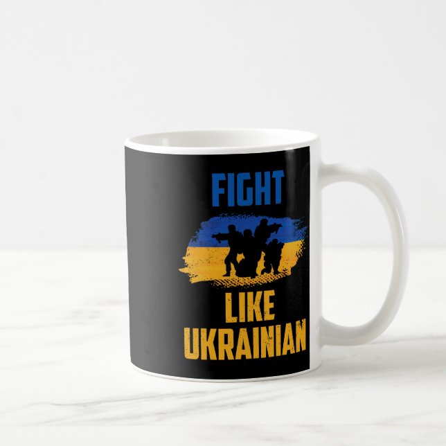 Mug Combattre comme des guerriers de soutien ukrainien (Droite)