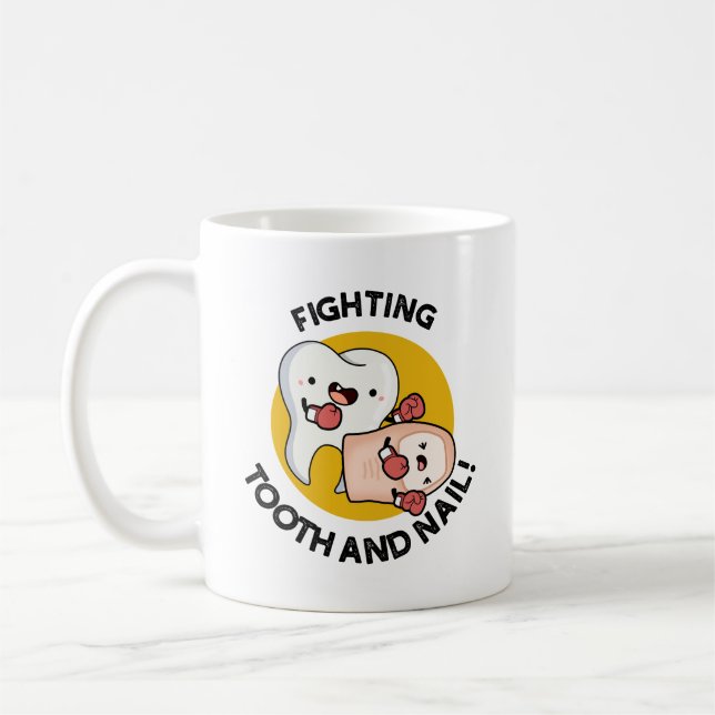 Mug Combattre Des Puns De Boxe Drôle Pour Les Dents Et (Gauche)