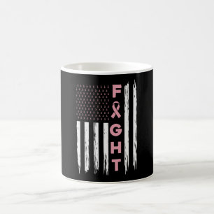 Mug Combattre le drapeau américain rose Sensibilisatio