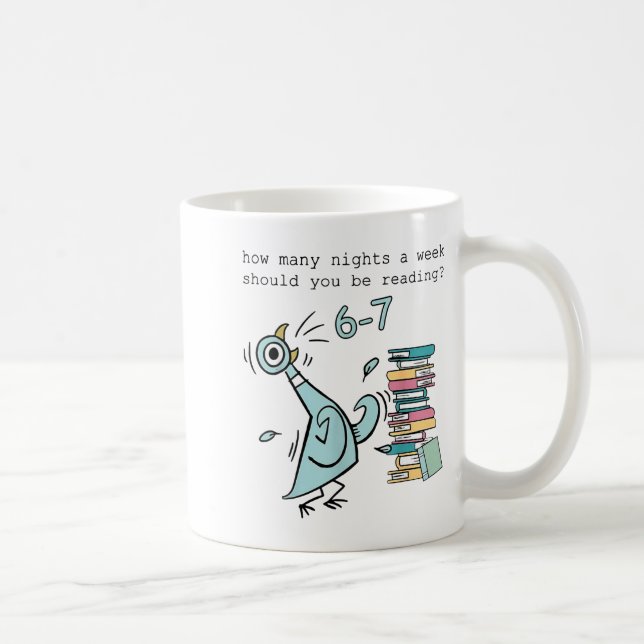 Mug Combien de nuits par semaine devriez-vous lire 6 7 (Droite)