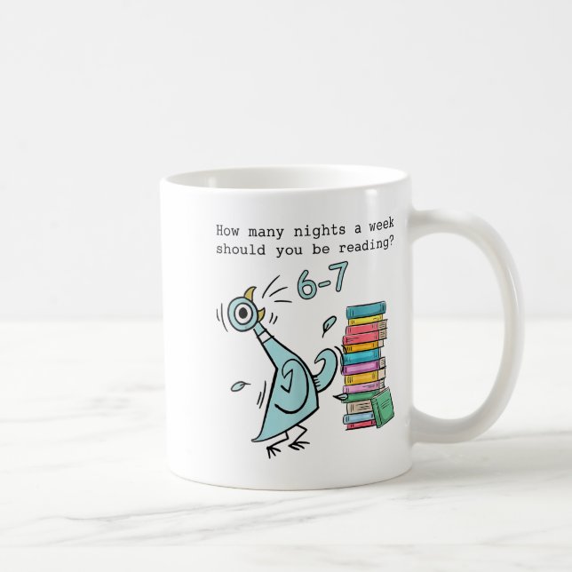 Mug Combien de nuits par semaine devriez-vous lire 6–7 (Droite)