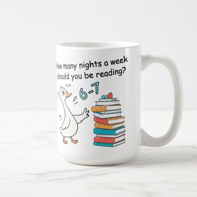 Mug Combien de soirs par semaine devriez-vous lire 6-7 (Droite)